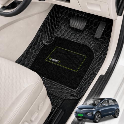 Image of EV MASTER 9D Car Floor Mats for MG Windsor EV Hybrid (2026 Onwards) Complete Set | Anti Slip Full Coverage Premium Luxury Mats | Washable Waterproof All Weather Car Floor Mats