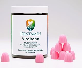 VitaBone- Fruchtgummis hochdosiertes Vitamin D 5000 i.E. + Vitamin K2 (MK7) + Vitamin C + Zink und Calcium Made in Germany
