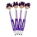 Live Happy Mop Topper Screen Cleaner Stylus Pens - Fun Pens For Kids and Adults (4-Pack of Pens with Black Ink) (Purple)