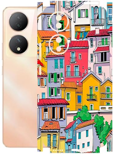 Image of AtOdds - Full Body Back Screen Guard Protector Film - Lamination Wrap Skin Sticker Compatible with VIVO Y100A | Scratchproof Matte Finish (Concrete Jungle)
