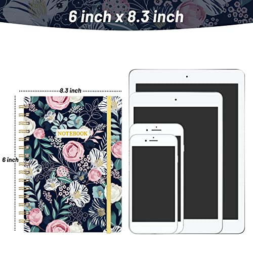 Journal/Ruled Notebook - Ruled Journal With Premium Thick Paper, 6.4" X 8.5", Hardcover With Back Pocket + Banded - Flower #TOP5