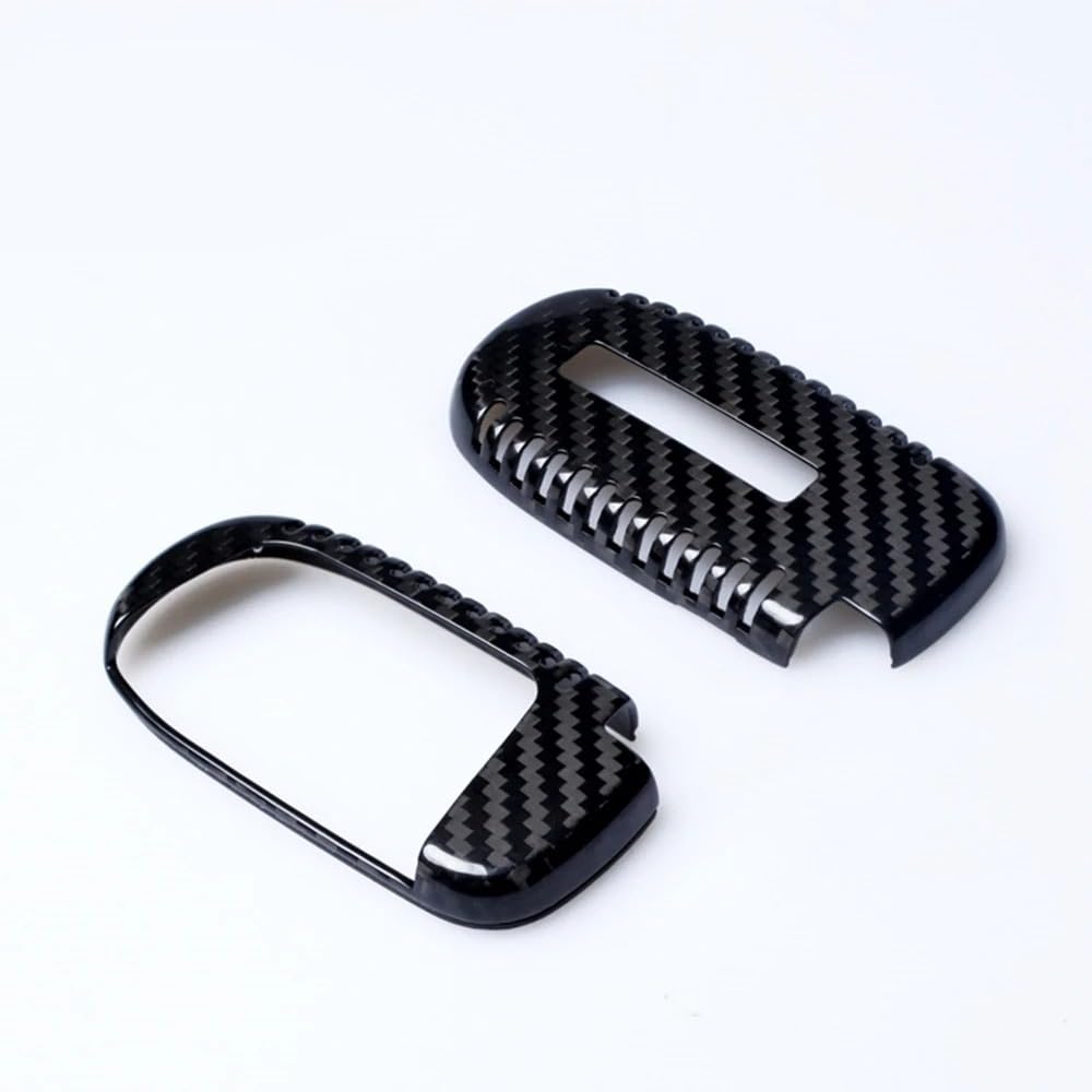 para Llave de Coche Funda Protectora para Llave Coche con Mando a Distancia para Dodge para Cherokee para Renegade. Fabricada en Fibra Carbono, Color Incluye Llavero.(Black)