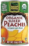 Native Forest Organic Sliced Peaches In Organic Light Syrup, 15 Oz (Pack of 6)