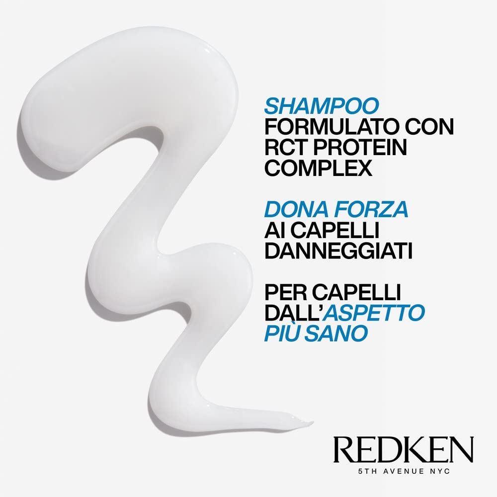 Redken Extreme Shampoo 300Ml + Balsamo 300Ml + Anti-Snap 250Ml | Kit Professionale, Ripara i Capelli Danneggiati e Contrasta le Doppie Punte