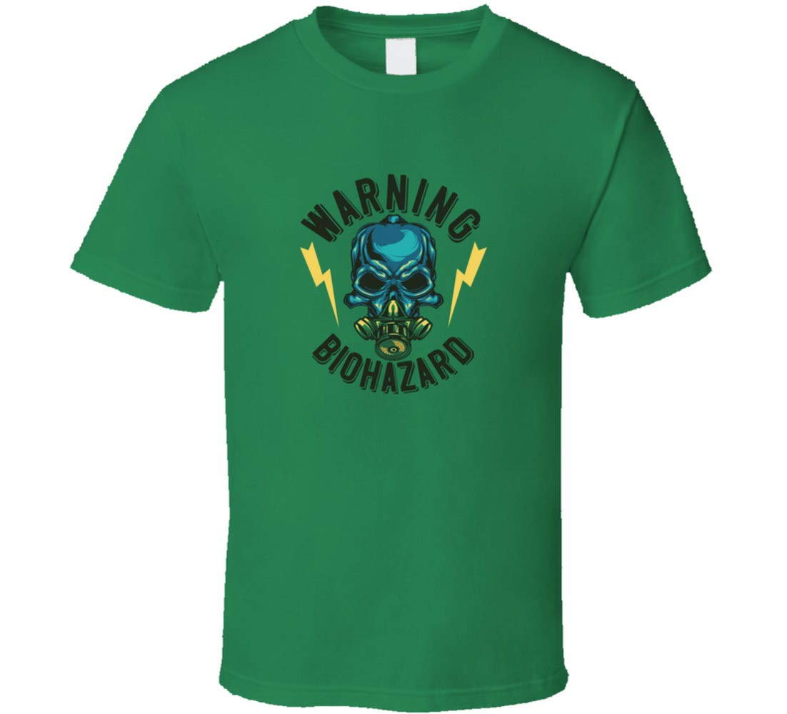 YAOJIN Warning Biohazard Skull T Shirt Irish Green