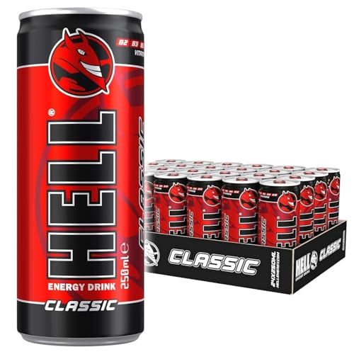 Image of HELL ENERGY DRINK CLASSIC 250ML- Pack of 24 (250ML X 24), Golden, Regular