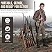 Rush Creek Creations Deer Camp Portable Folding 10 Gun Storage Rack - Handcrafted Weather Proof Material - Easy to Assembly , 21
