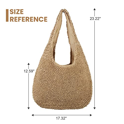 Freie Liebe Straw Tote Bag For Women Large Beach Bag Summer Woven Shoulder Handbags #TOP1