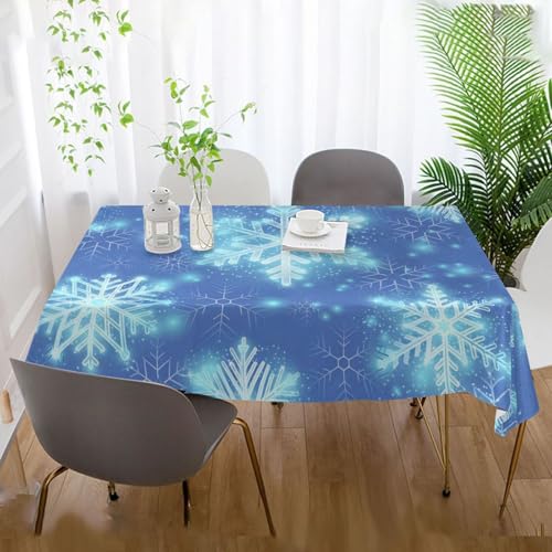 Nappe de Noël rectangulaire flocon de neige de 1,8m à 2,4m pour table de cuisine - 7
