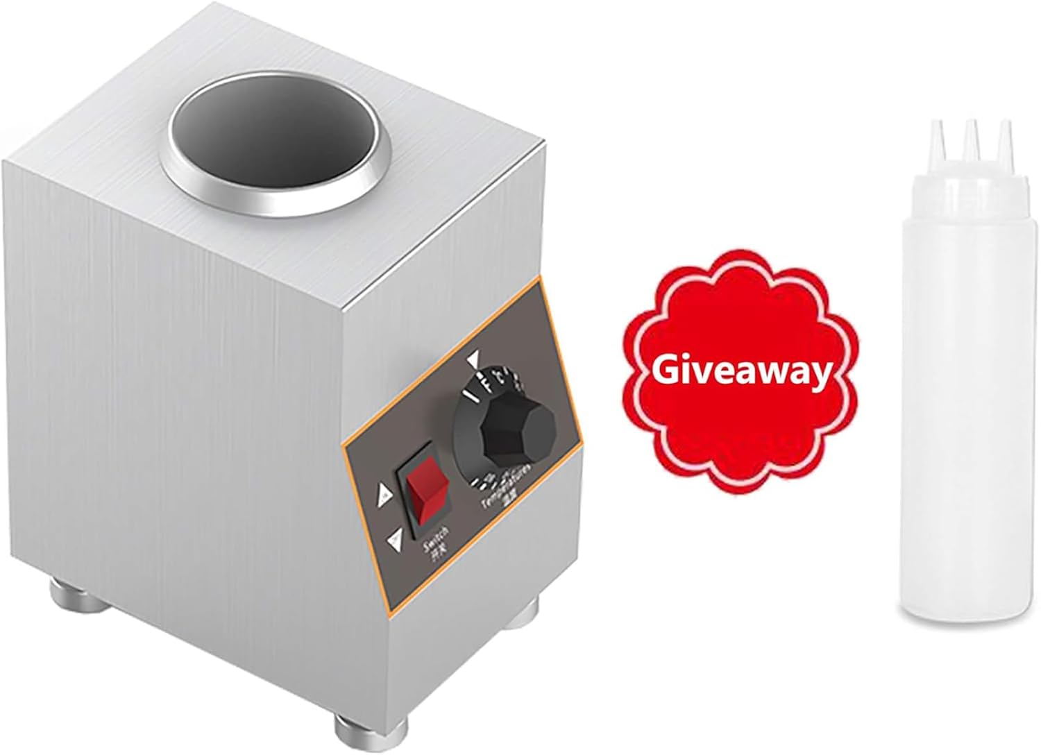 Electric Sauce Bottle Warmer Machine, Sauce Heater, 30-85℃ Adjustable, with Sauce Bottle(650ml), for Heat Chocolate Caramel Warmer Jam Preservation,B