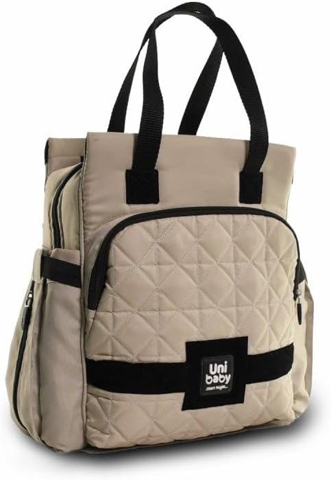 Bolsa de pañales con bolsillos, bolsa de cosas para mamá y cosas de bebé, Beige, Mochila y hombro