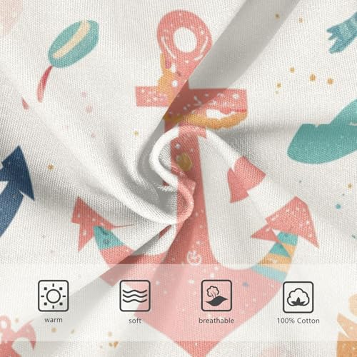 KLL Nautical Themed Simple Anchors Toddler Boys' Comfort Underwear Breathable Children Panties3