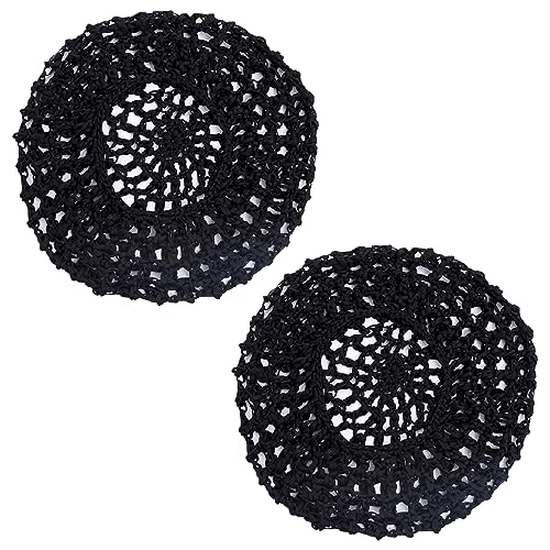 2 Pezzi Retine Per Capelli Cappucci Per Dormire Donne Lunghi Ricci Lisci Cappucci Per Parrucca Cuoco Balletto Protezione Per La Testa Maglia Ondulata Avvolgere Uncinetto (Nero)