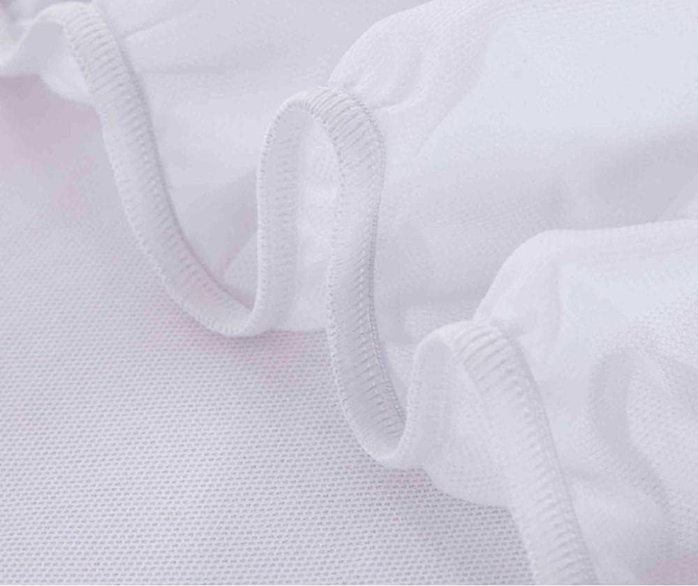 Deep Pocket Bed Sheet Hotel Homestay Non Slip Solid Color Mattress Topper,Kids Elderly Bedroom Waterproof Urinary Bed Sheet White 180200+30cm