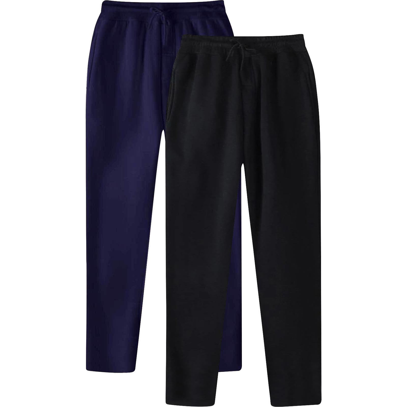 2er-Pack Herren Jogginghose mit Taschen Trainingsanzug Baggy Hose mit elastischer Taille Jogginghose Herren Lang Baggy Sweatpants Laufhosen Freizeithose Lockere Yogahose Trainingshose mit Taschen
