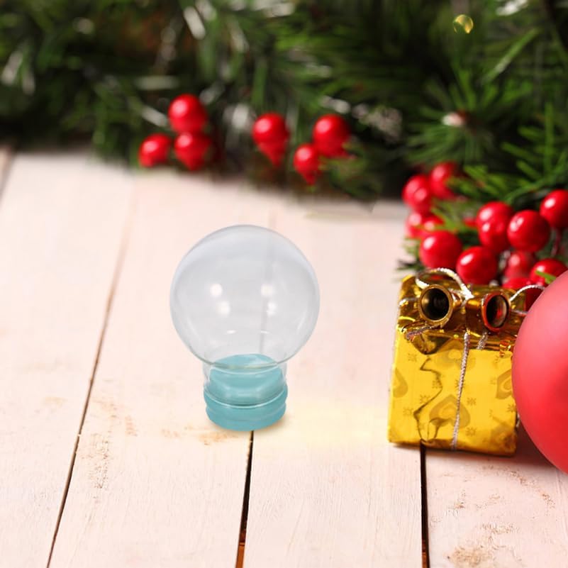 4Pcs Clear Glass Snow Globe Craft Thickened Glass Dome for DIY Christmas Decor Reusable Snow Globe Replacement Parts for Holiday Presents and Home Ambiance