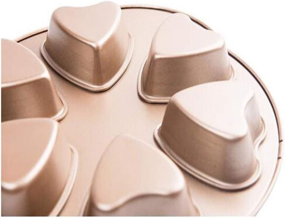Baking Tray Heart-shaped Cake Mold Six-piece Set Chocolate Baking Tools 11.8 10 2inches Champagne Gold (Color : Gold Size : Rectangle)