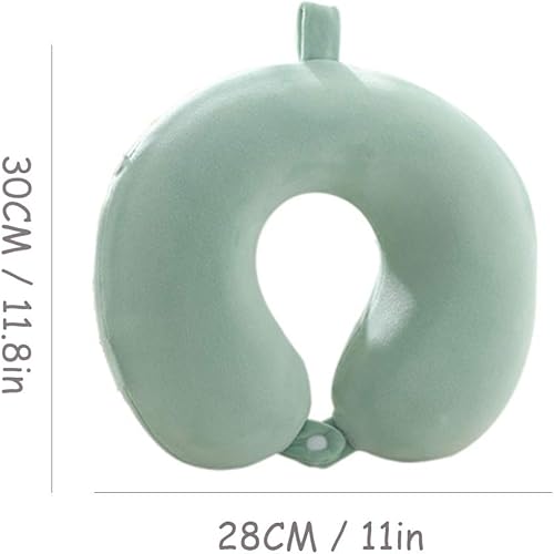 Miniatura 2 de Gluck Plants Almohada de viaje, almohada cervical para viajar, espuma viscoelástica en forma de U, color verde, portátil, para dormir, avión,