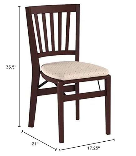Meco Stakmore School House Folding Chair, Wood, Cherry Finish, Set Of 2 #TOP2