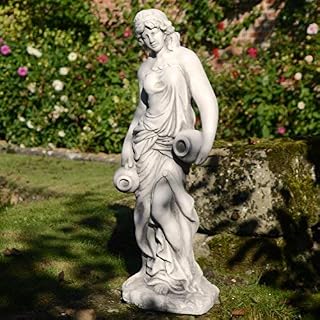 Statues & Sculptures Online Roman Goddess with Urns 79cm White Stone Garden Statue