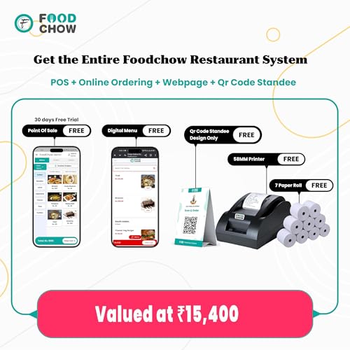 Image of 12 Months Software License for Restaurants, Cafes, Shops | 58mm (2 Inch) Direct Thermal Receipt Printer | USB + Bluetooth with QR Code (Free Printer + 1-Year Billing POS Lite)