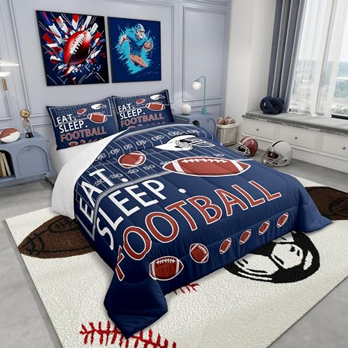 Image of Feelyou Football Comforter Set Bedding Full Size for Kids Bedroom
