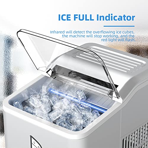 Eiswürfelmaschine Klein, Hocheffiziente Eiswürfelbereiter, 9Stück/6-8Mins, 12kg/24H, L&S Eis, Auto Reinigung… – Bild 6