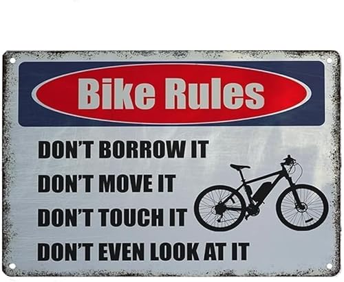 Bike Rules Don't Borrow It Don't Move It Don't Touch It Don't Look at It ���^�� �u���L�Ŕ� ���]�ԃ|�X�^�[ �z�[�� �I�t�B�X ���X�g���� �J�t�F �p�u �}�� ���A �ǃA�[�g ���� �T
