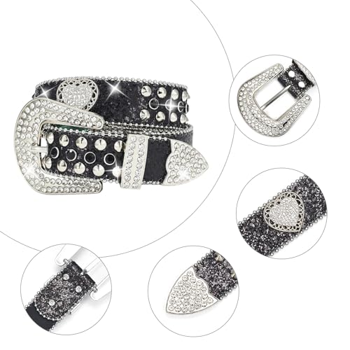 Punk for Pants Rhinestones Studded Belt for Jeans Street Dancing Belt Party Nightclub Waist Accessories2