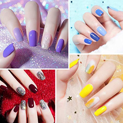 VENALISA Gel Nail Polish Uv Glitter Gel Nagellack UV Farbgel Soak off UV Lack for DIY at home (Schwarz) – Bild 7