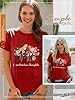 WIEIYM Women Flower T-Shirt Ladies Floral Graphic Tshirt Grow Positive Thoughts Slogan T Shirt Crew Neck Short Sleeve Casual Summer Tee Shirts Boho Tops Red #3