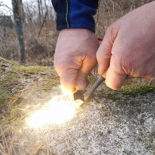 Coopers Bay Ferro Rod Fire Starter Package | Premium Fire Starting Kit | Includes Large Ferro Rod, Fire Starter Tinder And Custom Carry Pouch | Complete Fire Starter Survival Tool Package (Tan) #TOP4