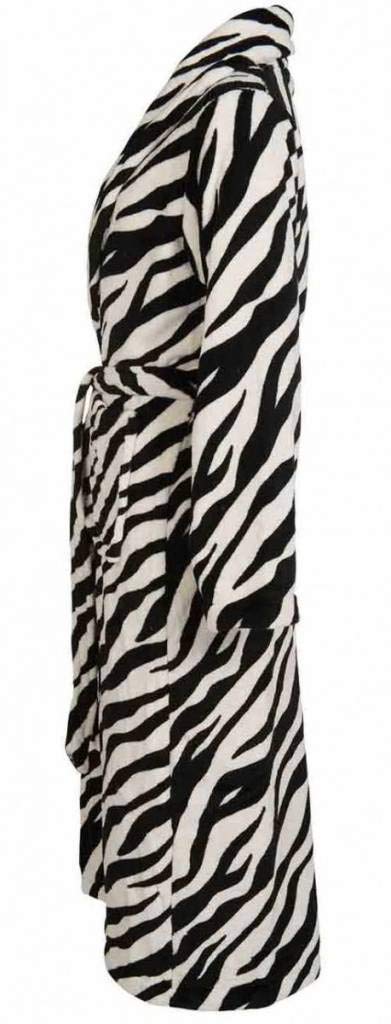Badrock Zebra Bademantel mit Namen Bestickt - Fleece - Tierdruck - Herren und Damen - Morgenmantel mit Stickerei personalisiert