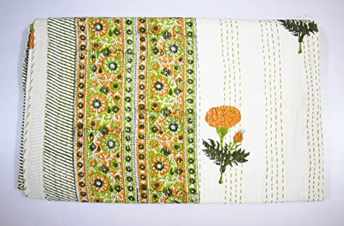 Couette Kantha couverture légère coton pour grand lit