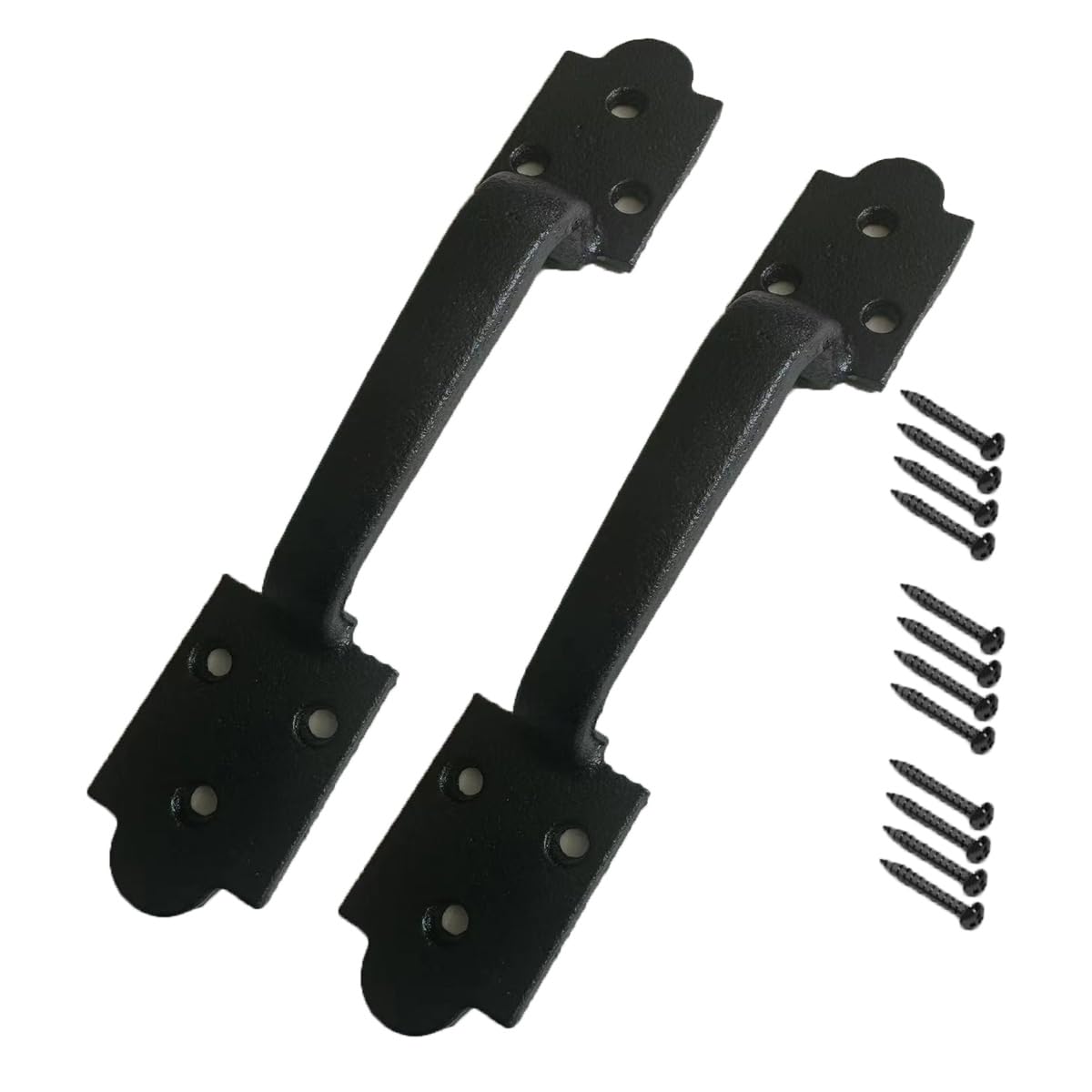 2 Pack 9" Spade Cast Iron Barn Door Handle, Black Gate Pull