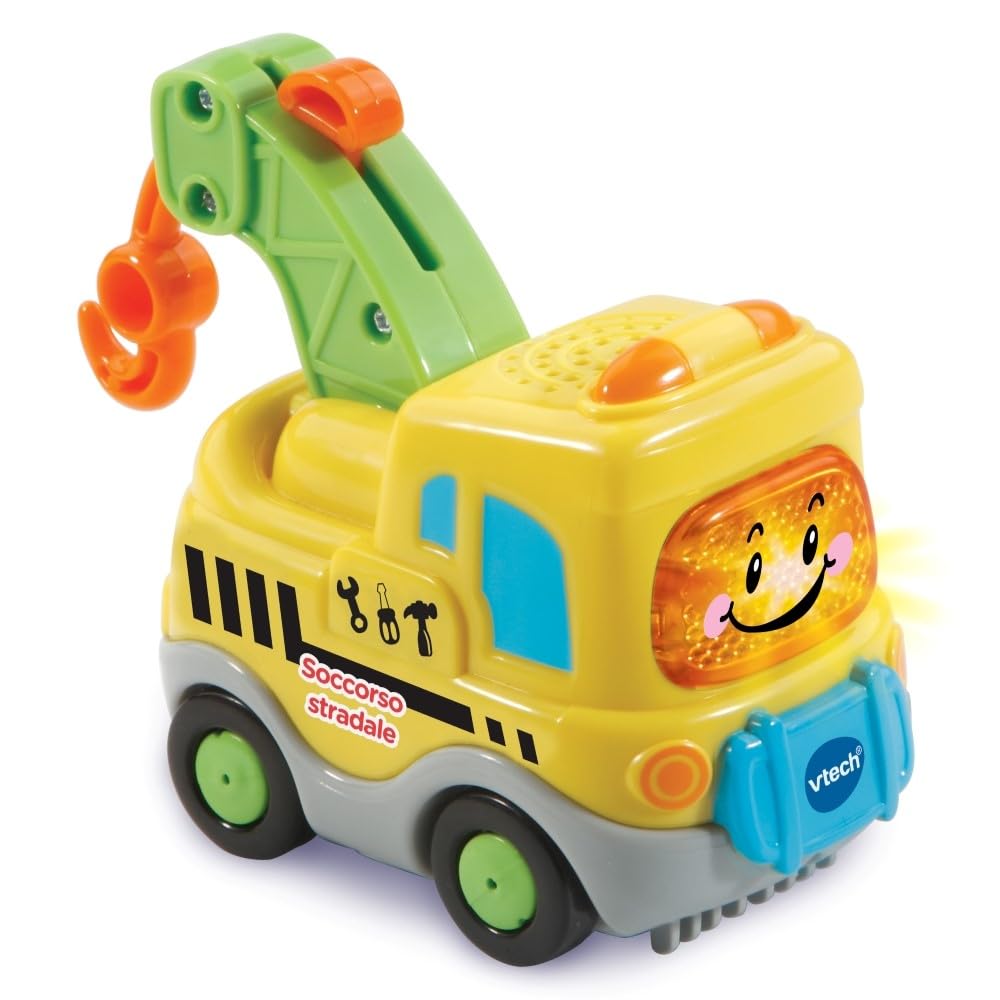 VTech Vroom Vroom Go - Il Mio Primo Garage Interattivo, Pista Macchinine con Garage Parlante, Incluso Veicolo Elettronico per Rimorchio, Pista Macchine con 9 Zone Magiche, Lingua Italiana, 1-5 Anni