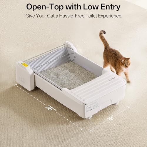 Image of UBPET Automatic Litter Box Open Top, Self Cleaning Litter Box for Multiple Cats, Weight Sensors Safety Protection, Smart APP Control, Odor-Free, Works with Bentonite Mineral Litter
