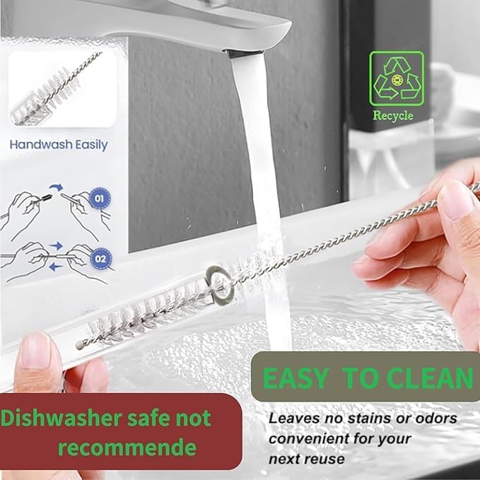 KiKiluxxa Glass Straws with Cleaning Brush -4 Multicolour Straws & 1 Cleaner - Pack of 5pcs- Clear Reusable, Elegant Alternate to for Drinking Juice, Smoothie - 7 inch Straw Length (WZ4+1) - Image 7 thumbnail