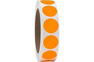 SHYGO® 1 Inch Orange Dot Stickers for Color Coding: 1000PCS, 2 Rolls