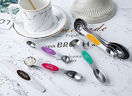 Magnetic Measuring Spoons Set Stainless Steel Dual Sided Measuring Spoons - image 9