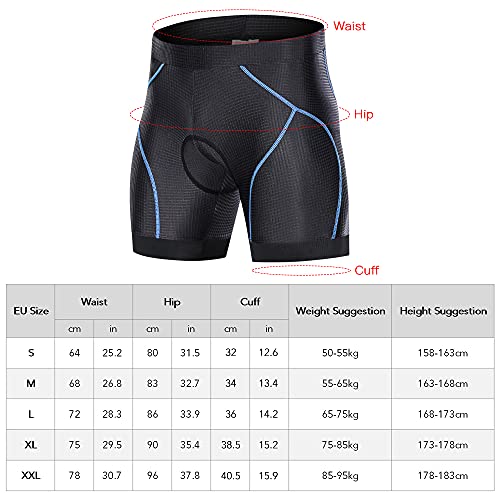 Curto,mewmewcat Homens Shorts acolchoados para bicicleta com alças antiderrapantes para as pernas Ci