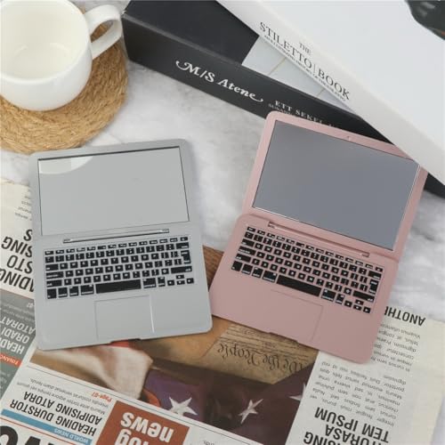 Espejo compacto portátil en forma de laptop x2 miniatura 7