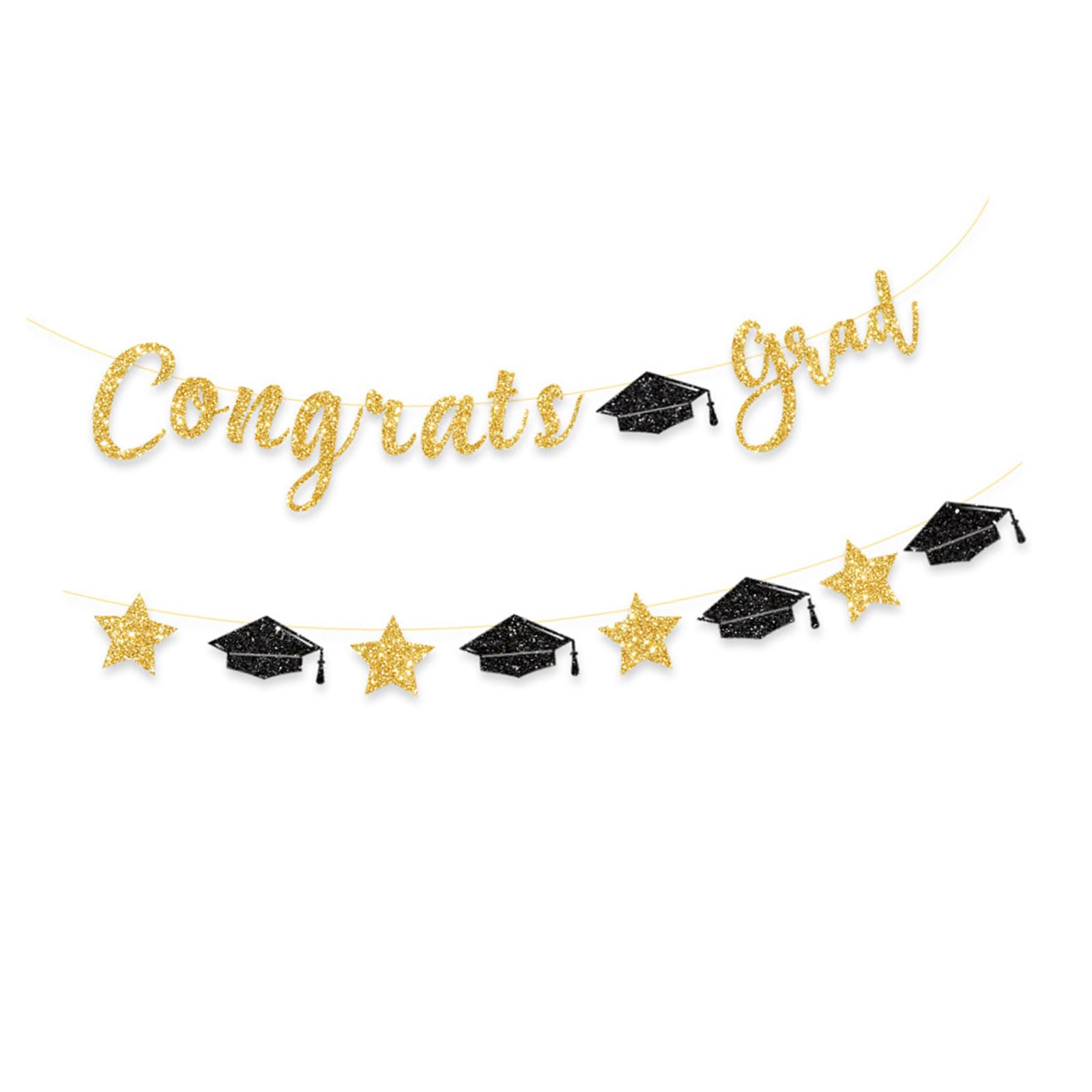 Jazuaiao Glittering Graduation Party Hanging Decoration Congrats Grads Hanging Ornament for Class of 2025 for School Graduate Graduation Decorations