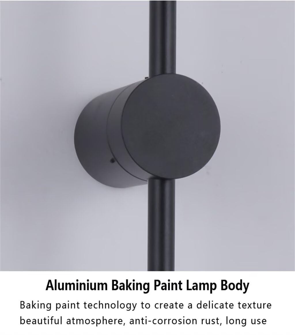 DESHOME Lineare Wandleuchte 120cm Lang Indirekte Wandbeleuchtung Innen Schwarz LED Modern Dimmbar Wandlampe Wohnzimmer 360° Drehbare Flurlampe für Schlafzimmer Bett Flur Treppenhaus