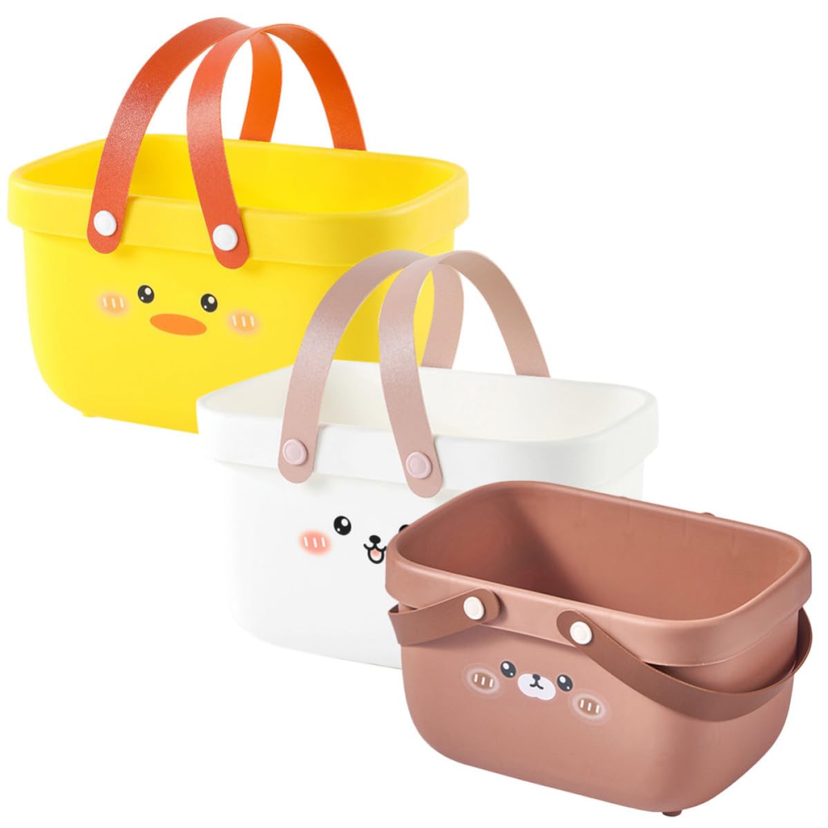 3piezas Cesta de Ducha Portátil con Asa Organizador Compacto para Almacenamiento de Artículos de Baño para Hogar Oficina y Viajes