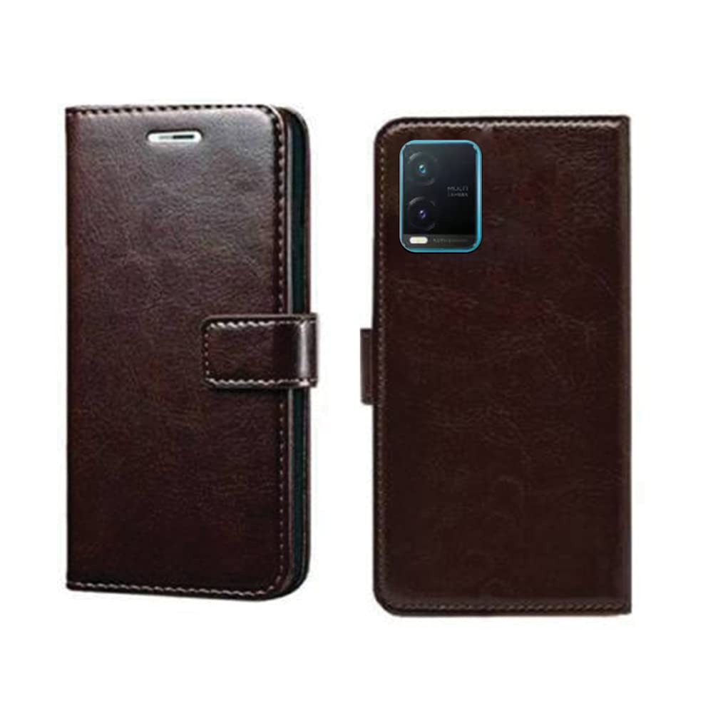 Pinaaki Enterprises Vivo T1X Flip Case with Card Pockets Complete Protection Flip Cover for Vivo T1X - Coffee (B0BCKS2KTH) Amazon Price History, Amazon Price Tracker