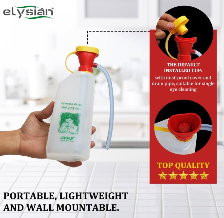 TECHNOSPILL Wall Mounted PVC Eye wash Bottle | Squeeze Eye Wash Bottle Watering Can (Clear) – 500ml (Pack Of 02 Set) 3