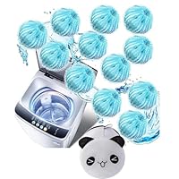 12 Stücke Tierhaarentferner Waschmaschine Wäschetrockner Bälle Wiederverwendbar Waschmaschine Haar Fänger Haustier Hund Katze Haar Fänger Fussel Entferner(hellblau)