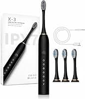 Escova de Dente Elétrica Recarregavel Bivolt 110/220v 6 Modos Sonica Ultrassonica Com 4 Cabeças e Temporizador Integrado - Pazie®