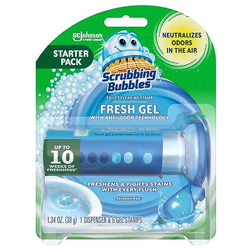 Image of Scrubbing Bubbles Toilet Cleaning Gel Glade Rainshower, 1.34 Ounce (Pack of 2)